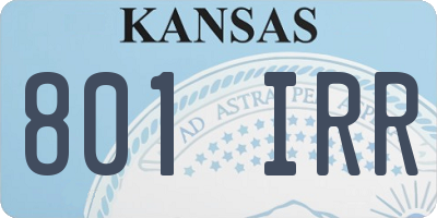 KS license plate 801IRR