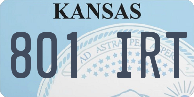 KS license plate 801IRT