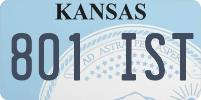 KS license plate 801IST
