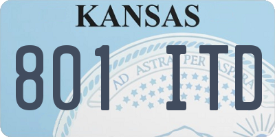 KS license plate 801ITD