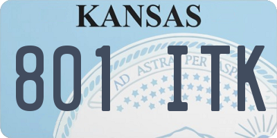 KS license plate 801ITK