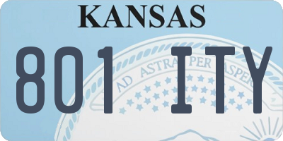 KS license plate 801ITY