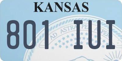 KS license plate 801IUI