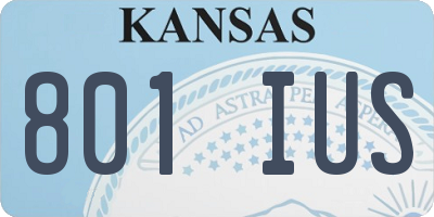 KS license plate 801IUS