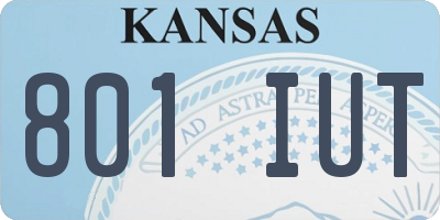 KS license plate 801IUT