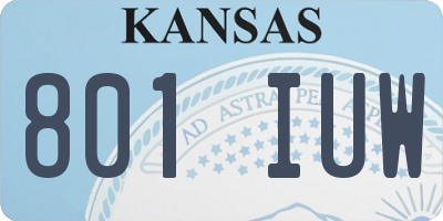 KS license plate 801IUW
