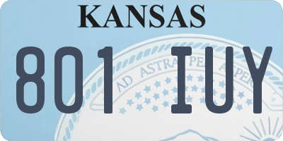 KS license plate 801IUY