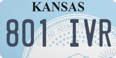 KS license plate 801IVR