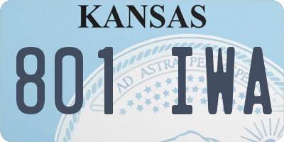 KS license plate 801IWA