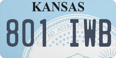 KS license plate 801IWB