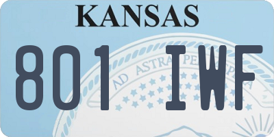 KS license plate 801IWF