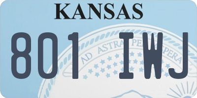KS license plate 801IWJ