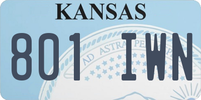 KS license plate 801IWN