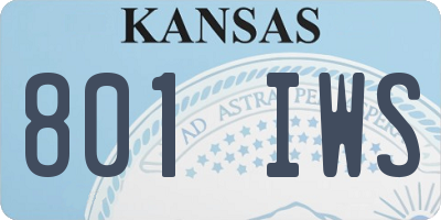 KS license plate 801IWS