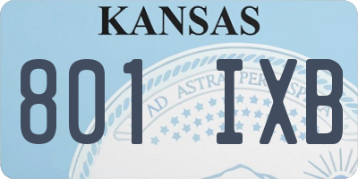 KS license plate 801IXB