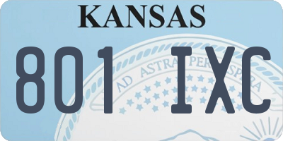 KS license plate 801IXC