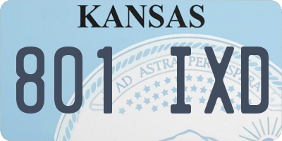 KS license plate 801IXD