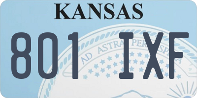 KS license plate 801IXF