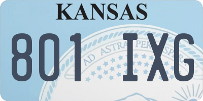 KS license plate 801IXG