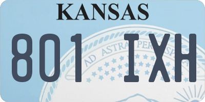 KS license plate 801IXH