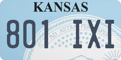 KS license plate 801IXI