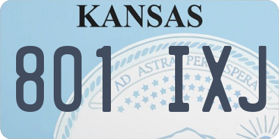 KS license plate 801IXJ