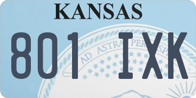 KS license plate 801IXK