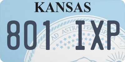 KS license plate 801IXP