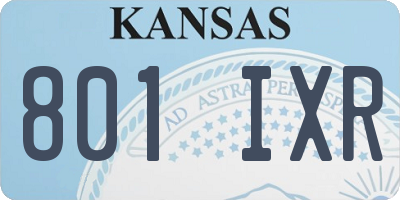 KS license plate 801IXR