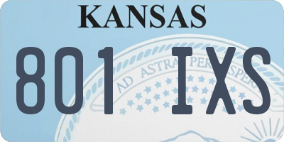 KS license plate 801IXS