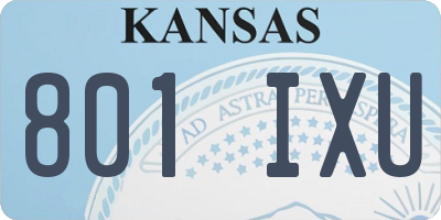 KS license plate 801IXU