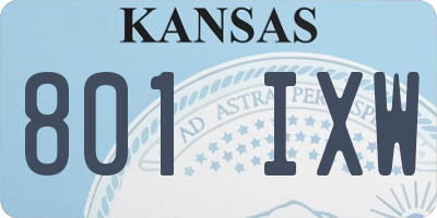 KS license plate 801IXW