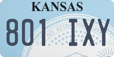 KS license plate 801IXY