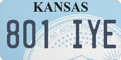 KS license plate 801IYE