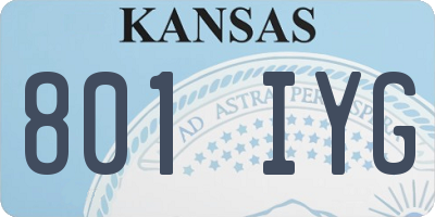 KS license plate 801IYG