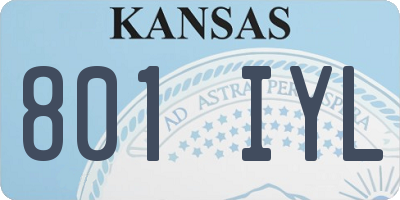 KS license plate 801IYL