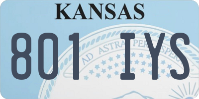 KS license plate 801IYS