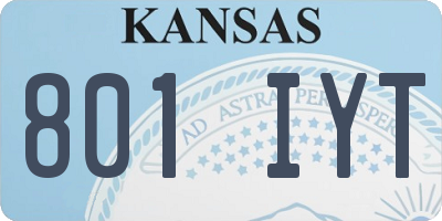 KS license plate 801IYT