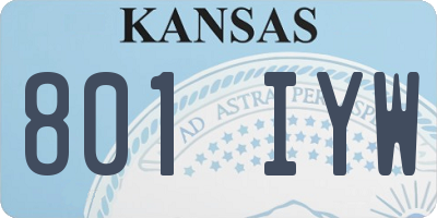 KS license plate 801IYW