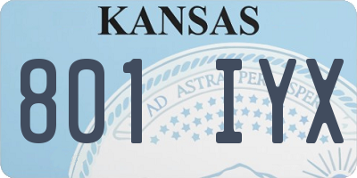 KS license plate 801IYX