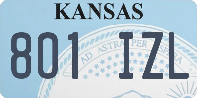KS license plate 801IZL