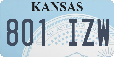 KS license plate 801IZW