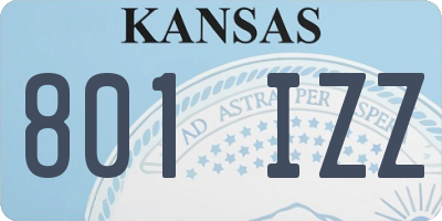 KS license plate 801IZZ