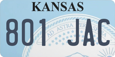 KS license plate 801JAC
