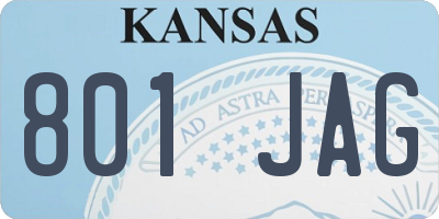 KS license plate 801JAG