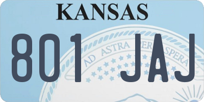 KS license plate 801JAJ