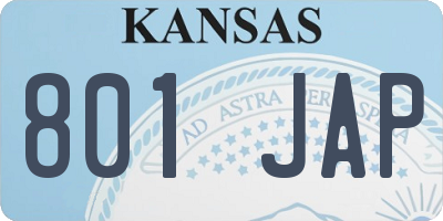 KS license plate 801JAP