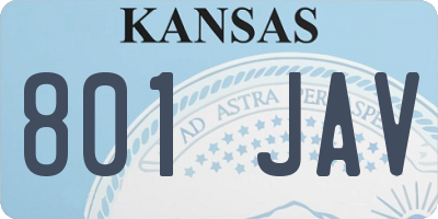 KS license plate 801JAV