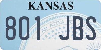 KS license plate 801JBS