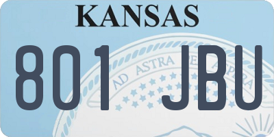 KS license plate 801JBU